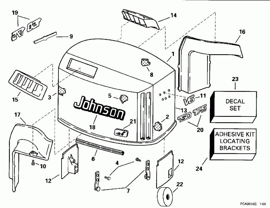 ��������� ��������� Evinrude E150NXEDB 1996  - Johnson / Johnson