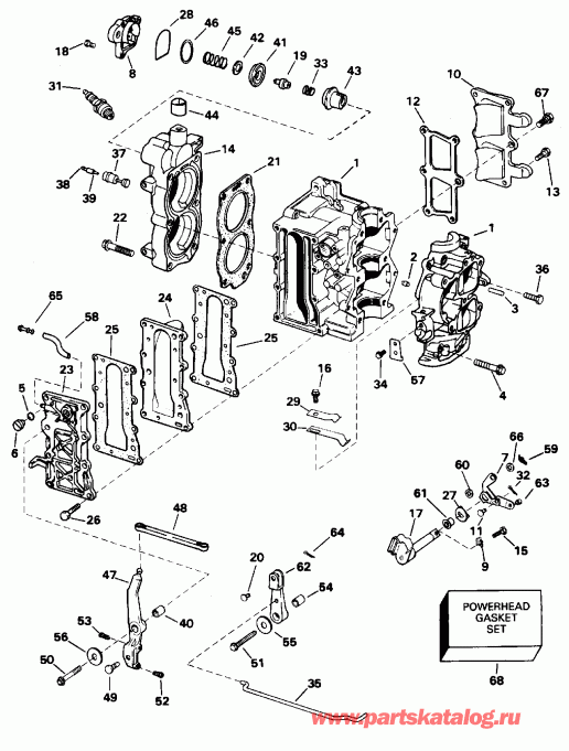   EVINRUDE E15EEDS 1996  - linder & Crankcase - linder &  