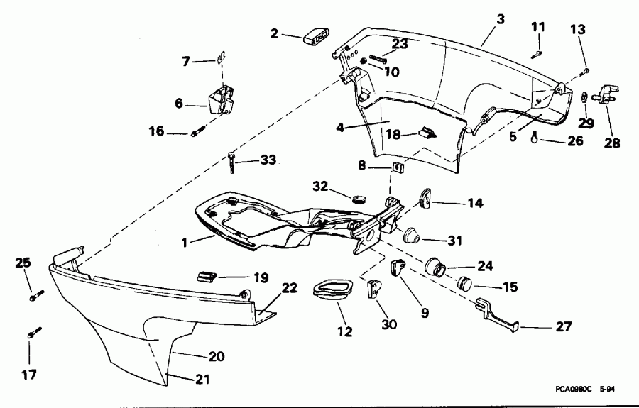 ��������� �������� ����� Evinrude E15RELEDS 1996  - wer ������ ��������� (�����) - wer Engine Cover