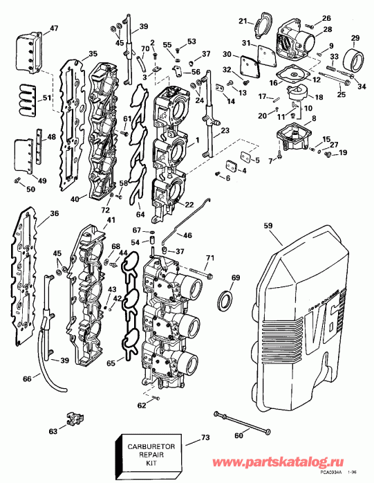 ��������� ����� Evinrude E175EXEDB 1996  - 175 H.p. / 175 H.p.