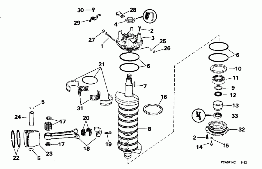  EVINRUDE E225STLEDE 1996  - ankshaft & Piston