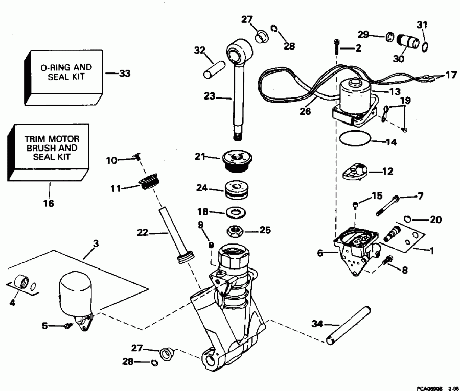 ��������� ����� Evinrude E225STLEDE 1996  - wer Trim / tilt Hydraulic Assembly