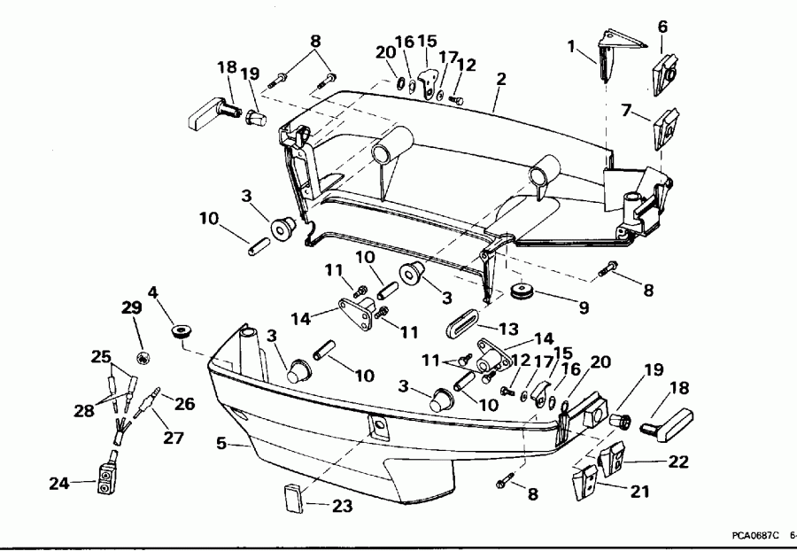  Evinrude E40TTLEDS 1996  - wer Engine Cover / wer ������ ��������� (�����)
