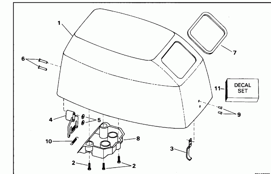 �������� ��������� ����� EVINRUDE E6SLEDS 1996  - gine Cover