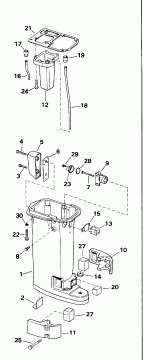    Evinrude HE15KCLN 1996  - haust Housing / haust 