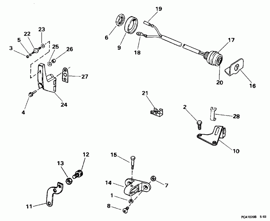 ��������� ����� EVINRUDE HE25RAEDA 1996  - mote ���������� Adapter Kit