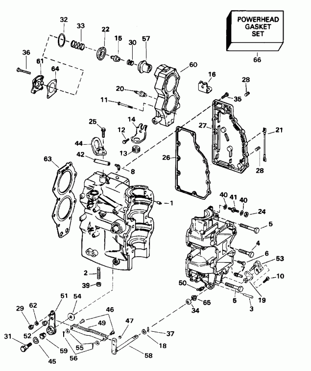   HE55WMLM 1996  - linder & Crankcase / linder &  