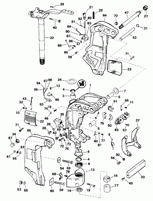��������� ����� Evinrude L150GLEDC 1996  - dsection