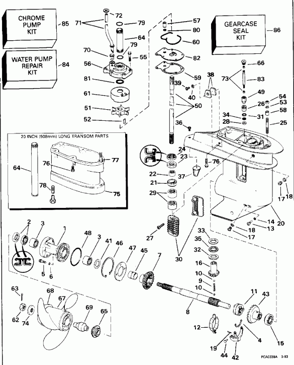 ��������� ����� Evinrude SE25RDEDC 1996  - arcase / arcase