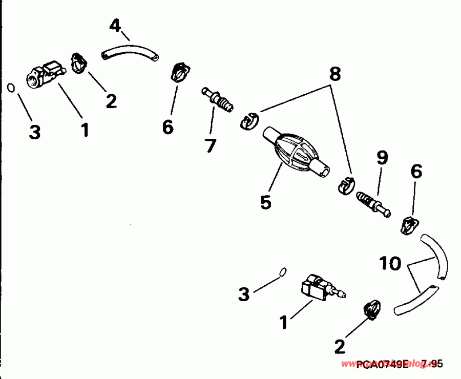 ��������� �������� ����� Evinrude SE45RSLH 1996  - el Hose Primer Bulb 5/16 In. I.d. - el ����� ��������� ����� 5 / 16 ���� I.d.