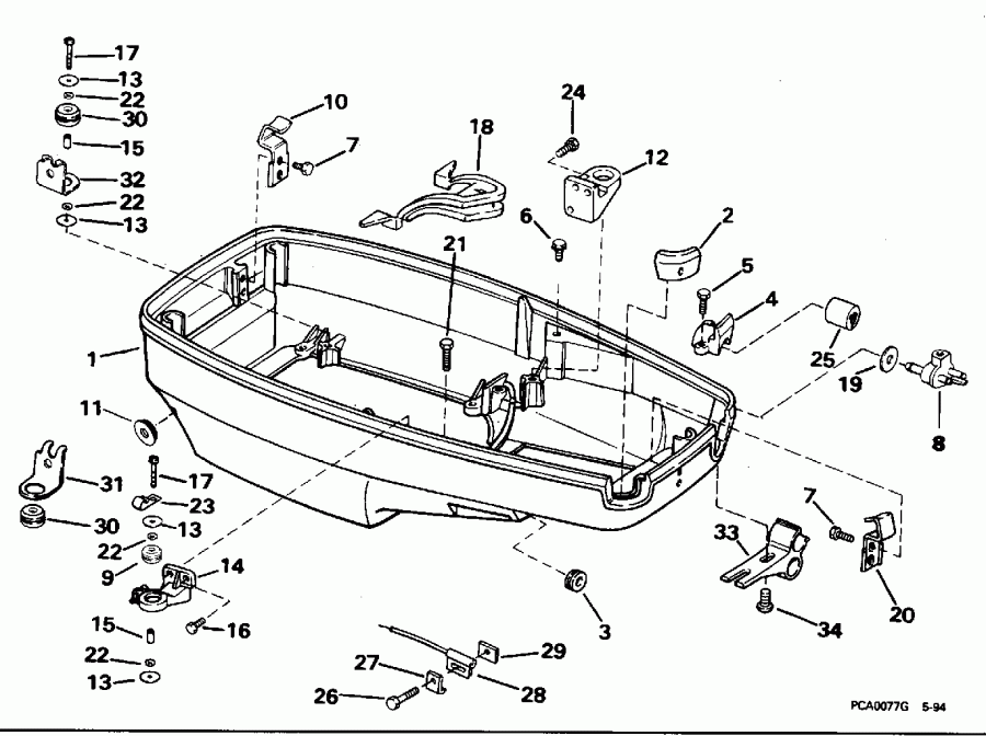 ����� Evinrude SE55RSLW 1996  - wer ������ ��������� (�����) - wer Engine Cover