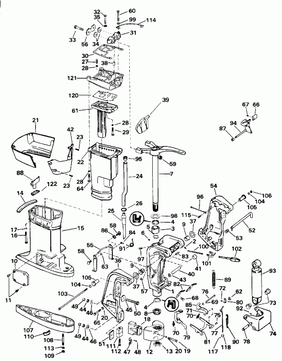 ����� EVINRUDE SE65RSLM 1996  - dsection / dsection