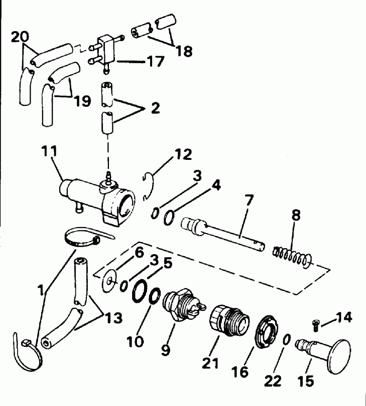 ��������� ��������� Evinrude SE65RSYM 1996  - nual Primer System / nual Primer System