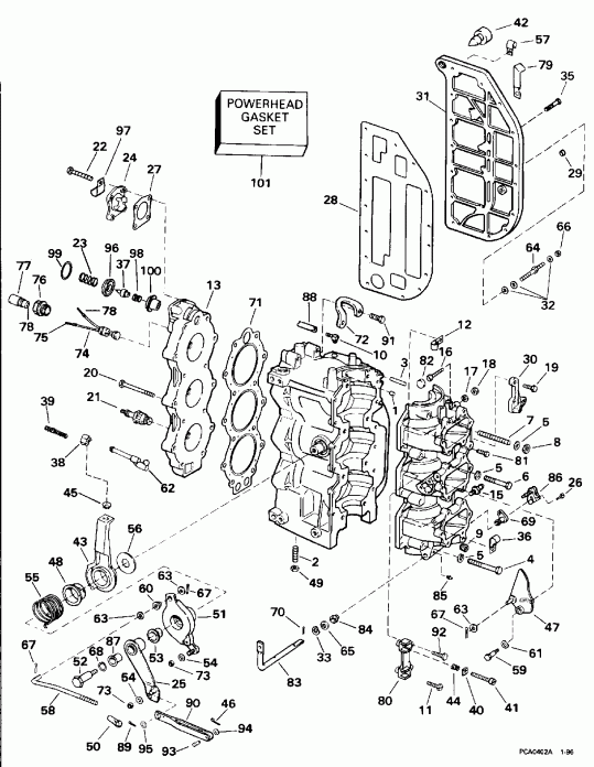 �������� ����� EVINRUDE SE65WMLM 1996  - linder & Crankcase