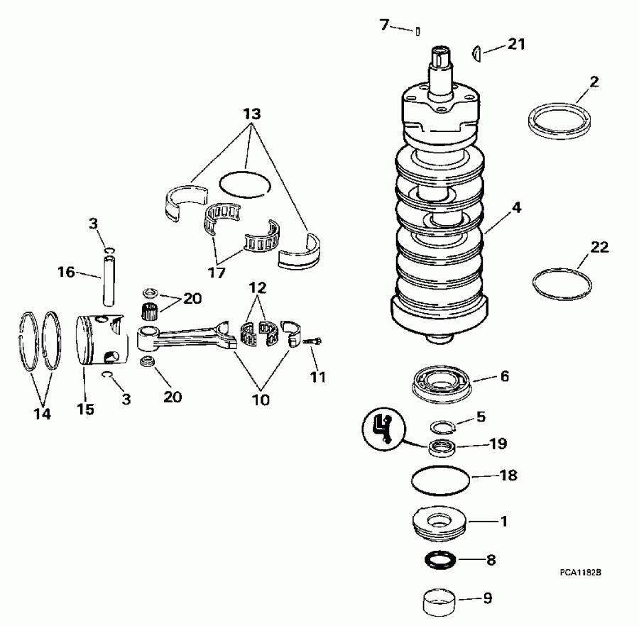 �������� ����� ������� BE115GLEUC 1997  - ank��� & ������� / ankshaft & Piston