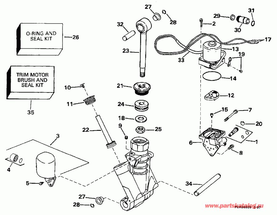     BE150ELEUC 1997  - wer Trim / tilt Hydraulic Assembly