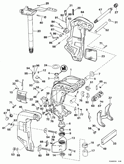 �������� ��������� ����� Evinrude BE175NXEUE 1997  - dsection