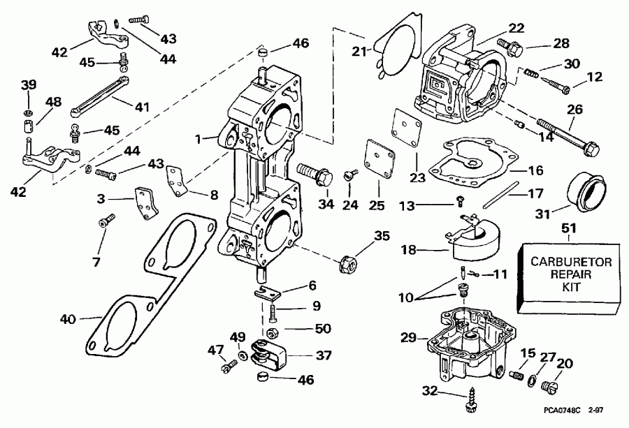 �������� ����� EVINRUDE BE250CXEUM 1997  - rburetor - rburetor
