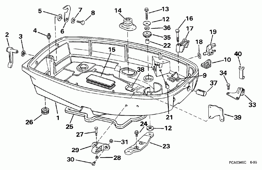 Evinrude BE25EEUB 1997  - wer Engine Cover