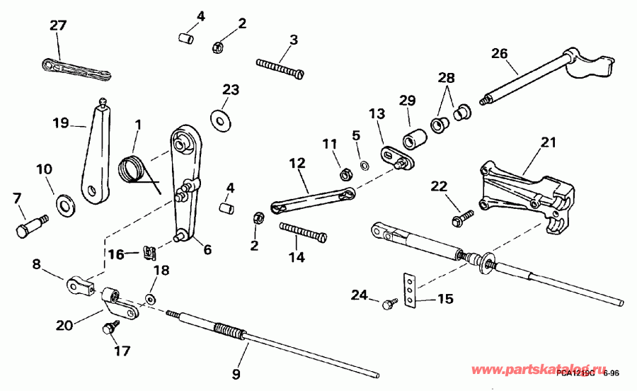  Evinrude BE35ARLEUC 1997  - rottle ��������� ��������