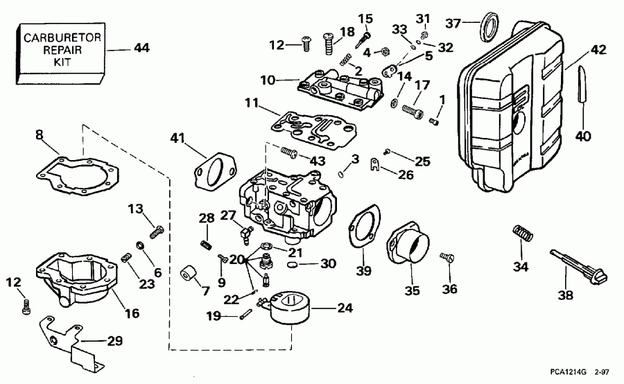 �������� ��������� ����� Evinrude BE35KEUR 1997  - 25 H.p. - 25 H.p.