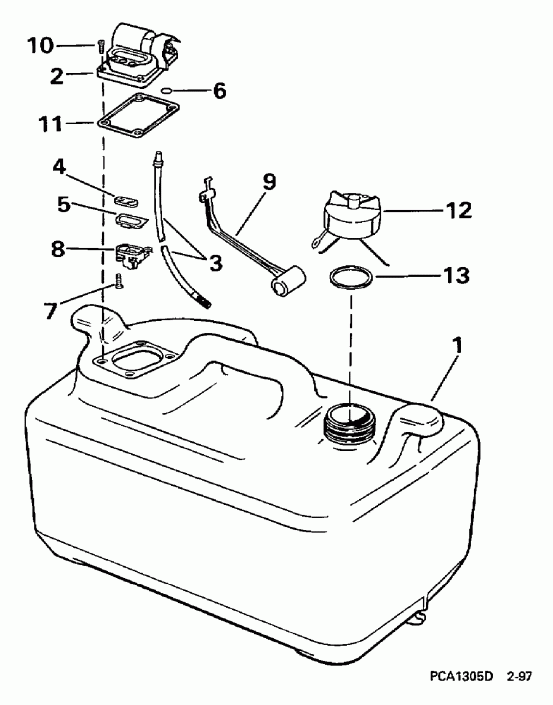 ��������� �������� ����� EVINRUDE BE40EEUC 1997  - 6 ������ / 6 Gallon