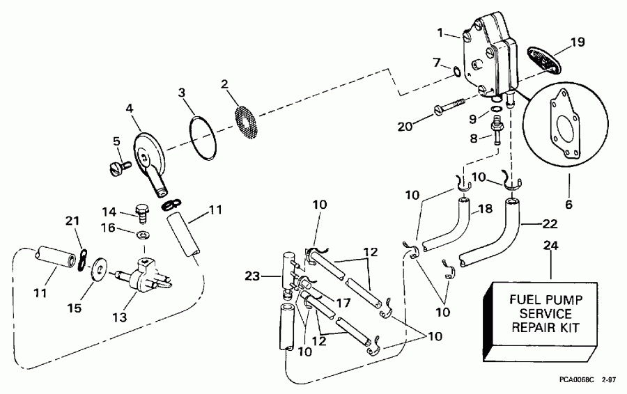 �������� ��������� ����� Evinrude BE50TLEUC 1997  - el Pump & Filter