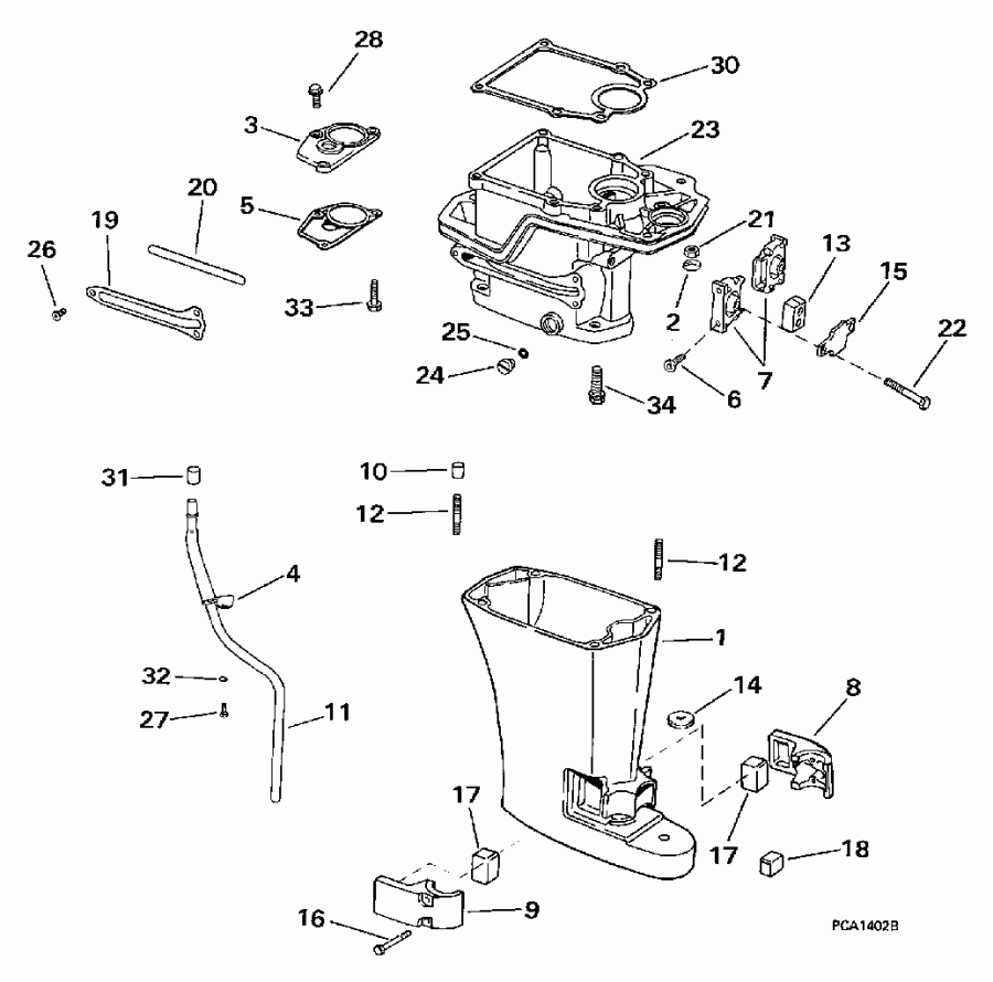   Evinrude BE5FRBEUS 1997  - haust Housing