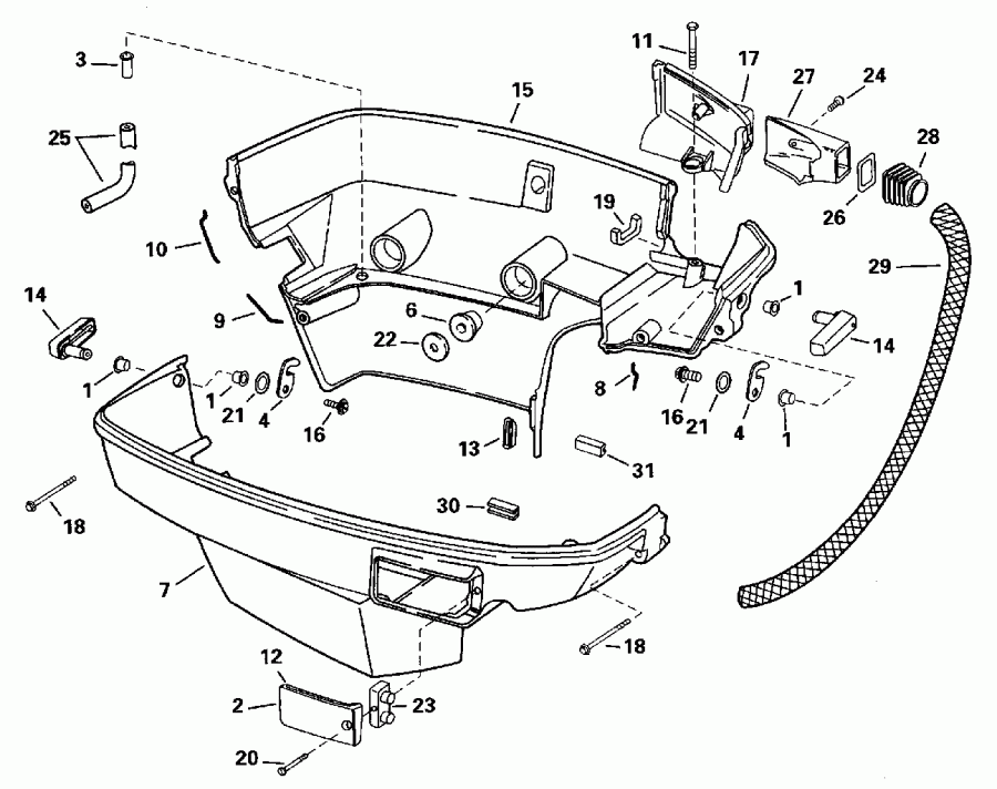 ����� EVINRUDE BE90SLEUC 1997  - wer Engine Cover - wer ������ ��������� (�����)