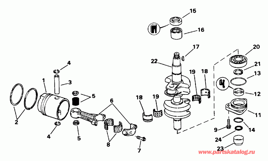 ��������� �������� ����� Evinrude E10FREUA 1997  - 15 H.p. - 15 H.p.