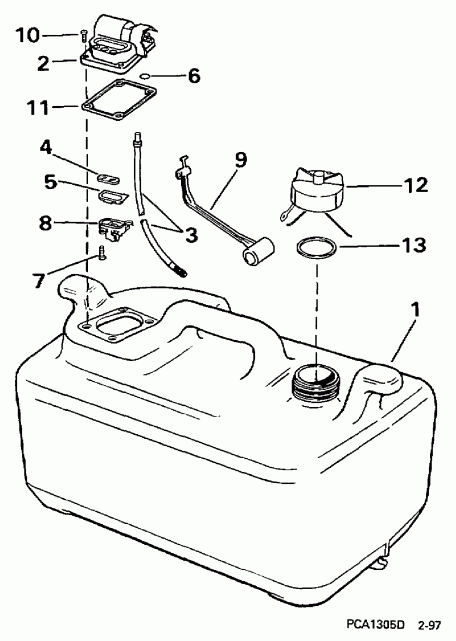��������� ����� Evinrude E10FRLEUA 1997  - 6 ������ / 6 Gallon