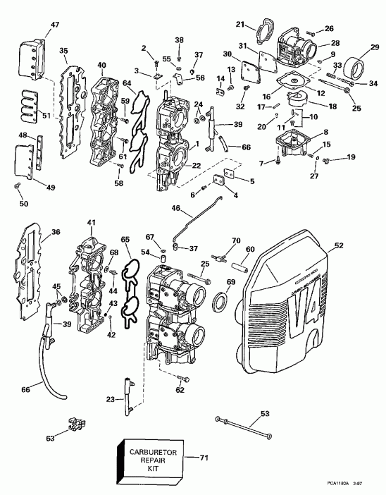 ��������� ����� ������� E115GLEUA 1997  - rburetor & �������� ��������� / rburetor & Intake Manifold