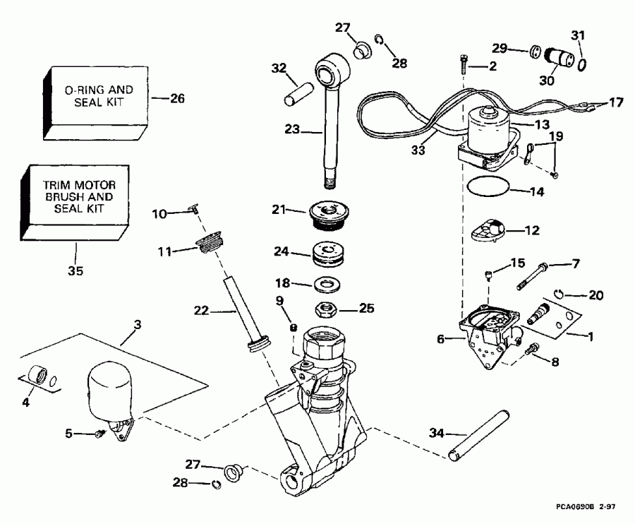   E115SLEUA 1997  - wer Trim / tilt Hydraulic Assembly - wer Trim/tilt Hydraulic Assembly