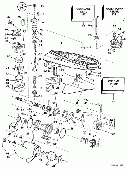 �������� ����� Evinrude E130TXAUM 1997  - 130tl & 130tx Standard Rotation