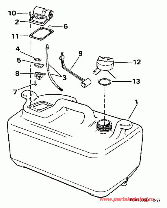 ��������� ������� E175GLEUE 1997  - wer Trim / tilt Hydraulic Assembly / wer Trim/tilt Hydraulic Assembly