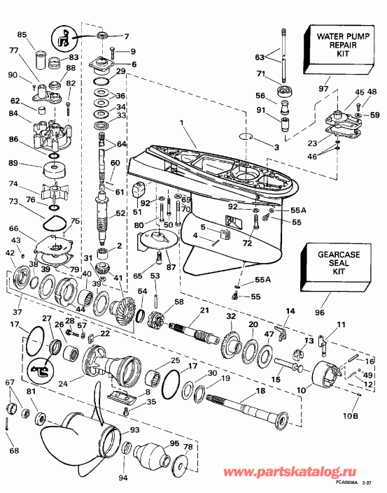 ��������� Evinrude E200STLEUB 1997  - Counter-rotation