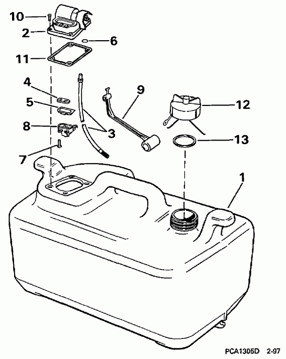 ����� EVINRUDE E25RLEUM 1997  - 6 ������ / 6 Gallon
