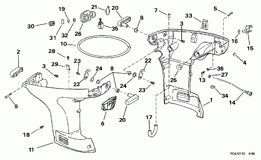 �������� ����� Evinrude E25RMEUR 1997  - wer Engine Cover / wer ������ ��������� (�����)