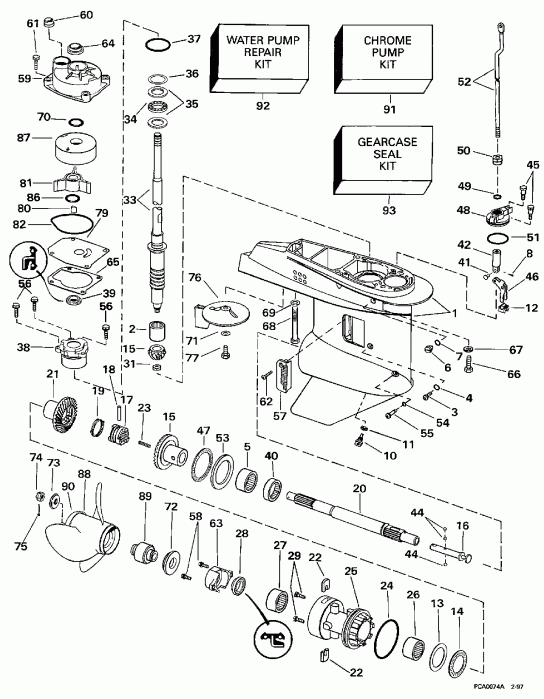 ��������� �������� ����� Evinrude E40TTLEUC 1997  - arcase / arcase