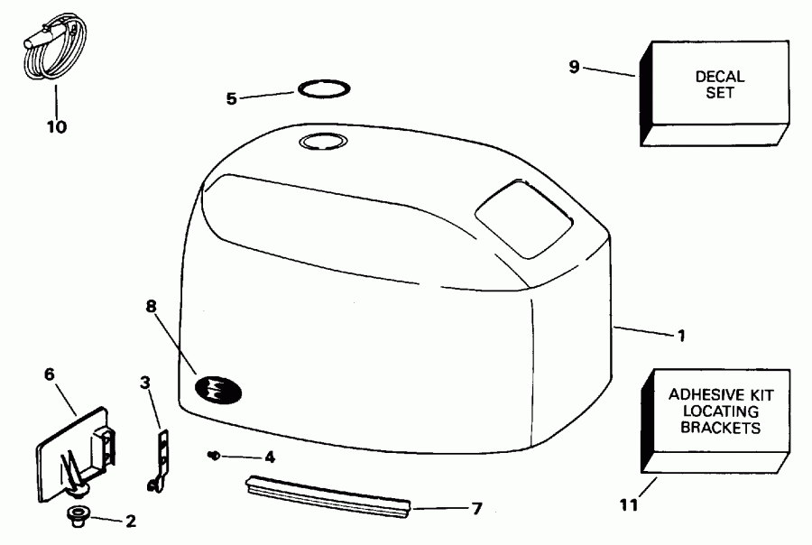 �������� ��������� ����� Evinrude E4REUC 1997  - gine ������ / gine Cover