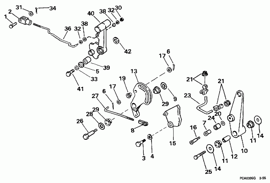 ��������� �������� ����� Evinrude E50TTLEUR 1997  - ift & Throttle Linkage / ift & ����������� ��������age