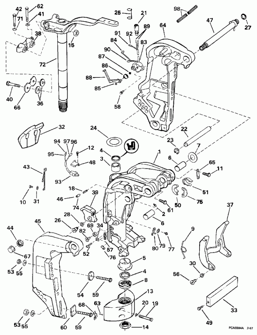����� Evinrude E70TLEUM 1997  - Power Trim & Tilt / ���������������� ��������� �������