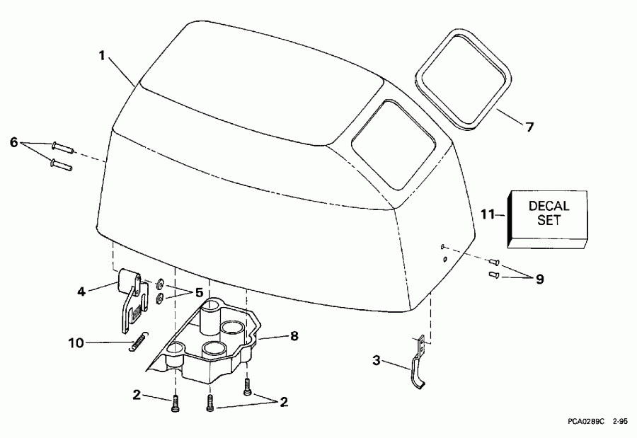 ��������� �������� ����� EVINRUDE E8SRLEUC 1997  - gine Cover - gine ������
