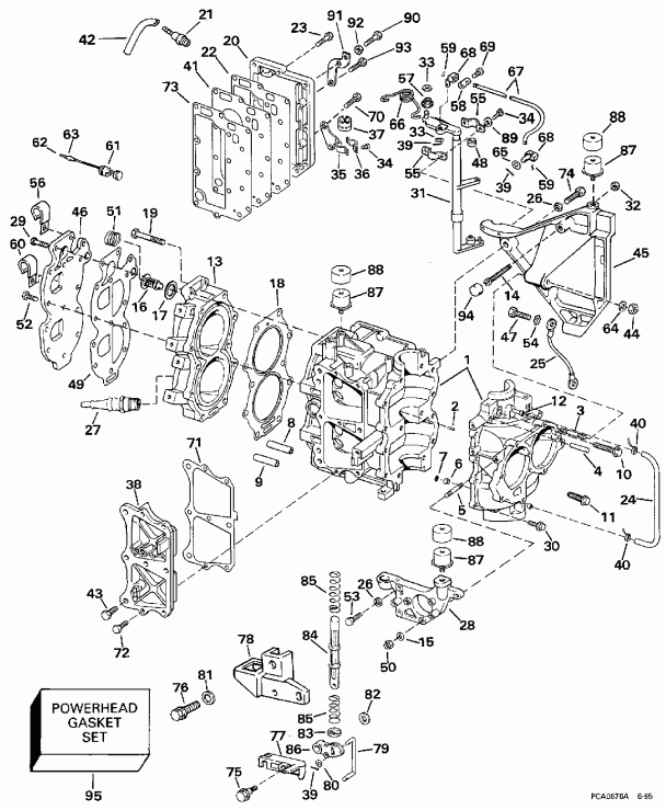  Evinrude HE25RAEUM 1997  - linder &   / linder & Crankcase