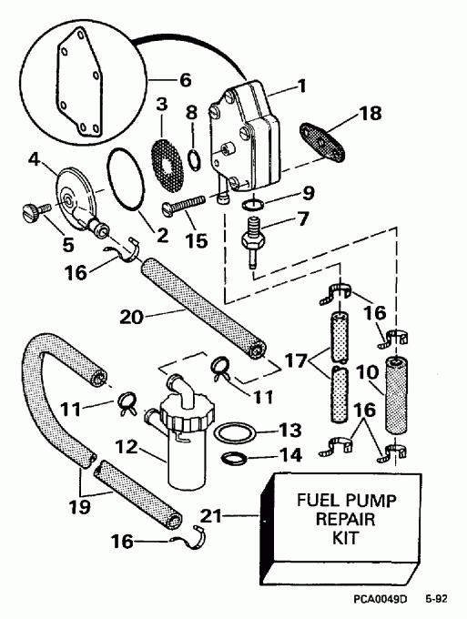 ��������� EVINRUDE HE25RSLV 1997  - el Pump - el �����
