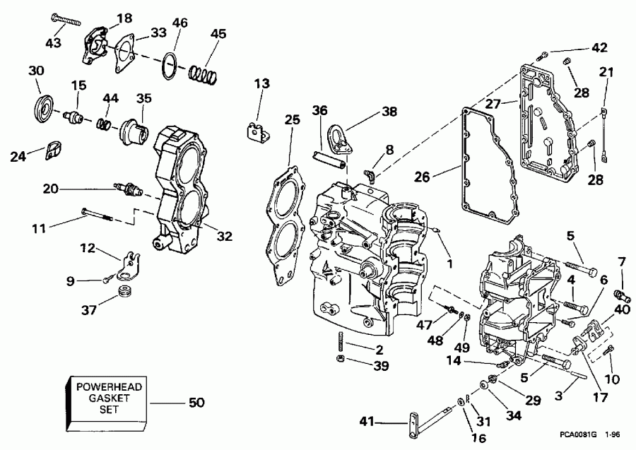 ��������� ������� HE45RCLEUC 1997  - linder & Crankcase