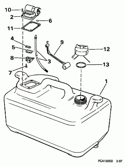 ����� Evinrude HE45RCLEUC 1997  - 6 Gallon