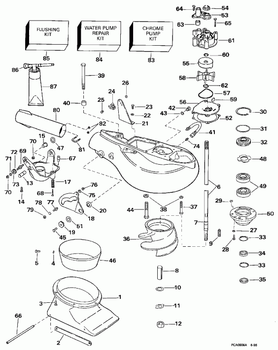 ��������� ��������� Evinrude L150GLEUR 1997  - t Drive Unit - t Drive Unit