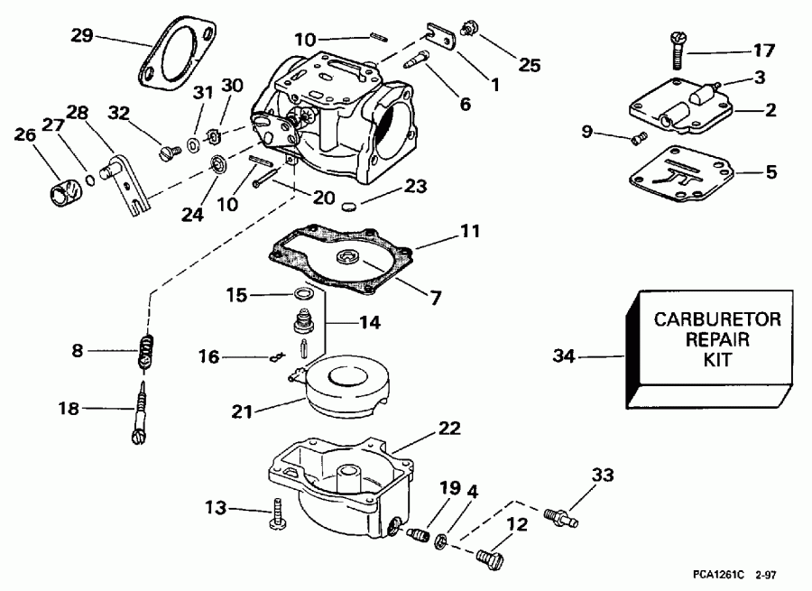 EVINRUDE SE55RSC 1997  - rburetor - rburetor