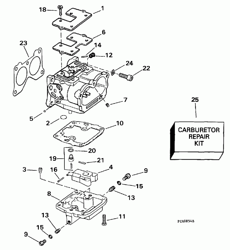 �������� ��������� ����� Evinrude XE115HXEUA 1997  - rburetor